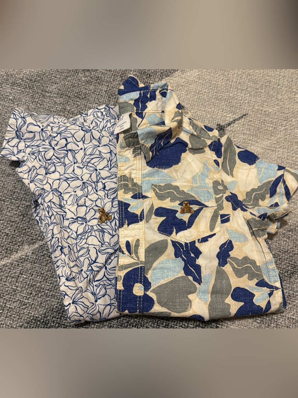 GAP Kids Button-Down Shirts in Blue, White, and Gray